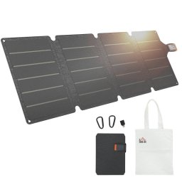 Homcom 36w Cargador Solar Plegable Portátil Con Puertos Usb-a Y Tipo-c