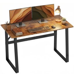 Homcom Escritorio Industrial 120x60x76 Cm Mesa De Ordenador Marrón Rústico