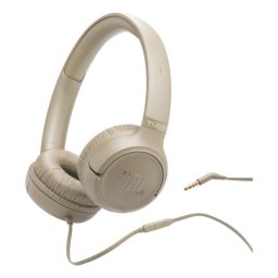 Auriculares JBL Tune 530 con cable Jack 3,5 mm para música y uso diario, plegables, color beige