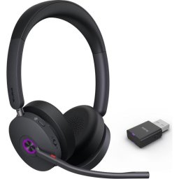 Auriculares Yealink WH68 Hybrid Teams inalámbricos USB-C/USB-A para oficina con Cancelación de Ruido, diadema, optimizados para Microsoft Teams, color negro