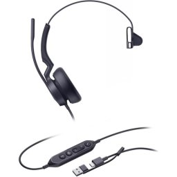 Auriculares Yealink UH46 Mono con cable USB-C para oficina optimizados para Teams, micrófono, color negro