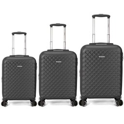 Benzi Bz5823n Juego De Maletas 3 Piezas Rígidas Extensibles Abs, Cabina 50 Cm Mediana 60 Cm Grande 70 Cm, 4 Ruedas Dobles, Cerradura De Combinación, Negro