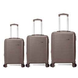 Benzi Bz5845oro Juego De Maletas 3 Piezas Rígidas Extensibles Abs, Cabina 50 Cm Mediana 60 Cm Grande 70 Cm, 4 Ruedas Dobles, Cerradura De Combinación, Dorado