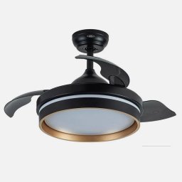 Ventilador Fabrilamp Nalon Negro/Oro DC LED 48W 91cm 6 velocidades mando