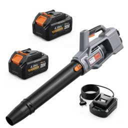 Outsunny Soplador De Hojas Sin Cable 36v Con 2 Baterías 4.0ah Y Cargador Gris