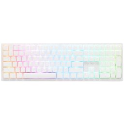 Teclado Ducky Zero 6108 mecánico blanco puro RGB con switches MX2A y hot-swap