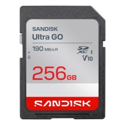 Tarjeta SD SanDisk Ultra GO 256 GB SDXC UHS-I 190 MB/s U3 V10 negra