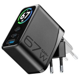 Cargador de red Cellularline PowerView IQ 67W con pantalla TFT y tecnología GaN+