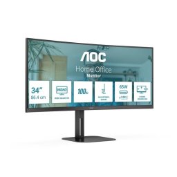Monitor AOC CU34V5C/BK/23 34" UltraWide QHD 100Hz VA Curvo USB-C Altura Ajustable