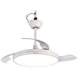 Ventilador de techo Melchioni Family MF2503CEI con luz LED, 6 velocidades, aspas retráctiles