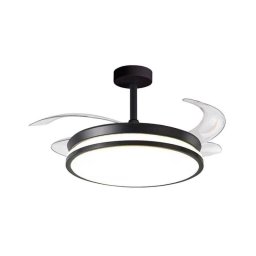 Ventilador de techo Shakespeare Dune Eco 72W 4 aspas retráctiles negro 108 cm