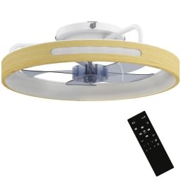 Homcom Ventilador De Techo Con Luz Led 40 W Motor Dc Reversible Natural