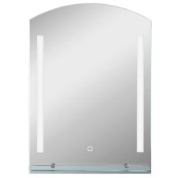 Kleankin Espejo De Baño Con Luces Led 70x50 Cm Con Interruptor Táctil Plata