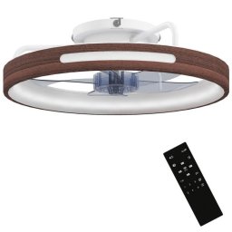 Homcom Ventilador De Techo Con Luz Led 40 W Motor Dc Reversible Teca