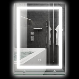 Kleankin Espejo De Baño Con Luces Led 50x70 Cm Con 3 Colores De Luz Plata
