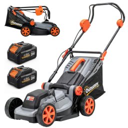 Outsunny Cortacésped A Batería Inalámbrico 18v Con 2 Baterías De 4ah Y Cargador