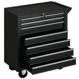 Durhand Carro De Herramientas Con 7 Cajones Cerraduran Ruedas Negro