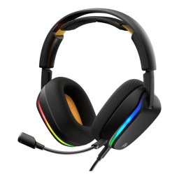 Auriculares Glorious GHS Eternal RGB con cable USB-C para gaming, micrófono extraíble y RGB, negros