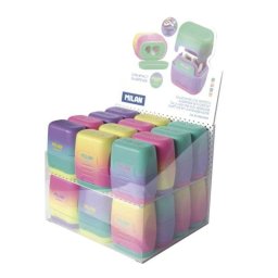 Sacapuntas manual Milan Caja de 24 unidades con depósito Compact Sunset