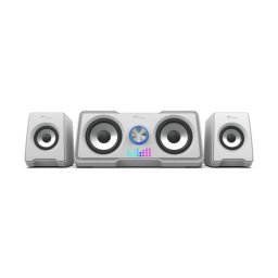 Altavoces C-Tech 2.1 canales USB 16 W con control de volumen rotatorio blanco