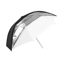 Paraguas Godox Ub-006, Negro, Plateado Y Blanco, De Doble Uso, 84 Cm