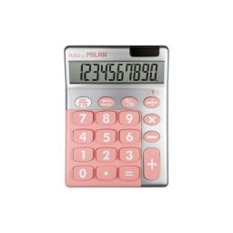 Calculadora de Sobremesa Milan Silver 10 Dígitos Teclas Grandes Rosa