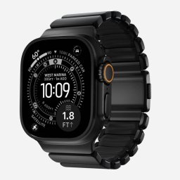 Correa Nomad Stratos Band para Apple Watch Ultra 1-11 y SE, Titanio Negro