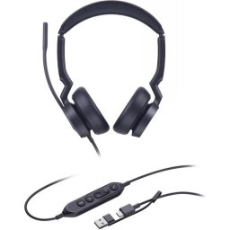 Auriculares Yealink UH46 Dual USB-C con cable, Cancelación de Ruido, Micrófono, Oficina y Call Center