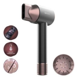 Secador de Pelo Iónico Cecotec DryGlam 2in1 Sensor 1400W 5 Temperaturas 2 Velocidades con Accesorios Negro