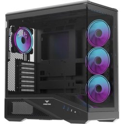 Caja PC Preyon Nest Seaview Midi Tower Acero SPCC 0,7 mm Negro con Ventana de cristal templado y ARGB