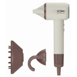 Secador de Pelo Iónico Solac 1600W 8 Combinaciones de Temperatura y Velocidad con Difusor y Concentrador Beige
