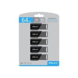 Memoria USB PNY Attaché X 64 GB USB 3.2 Gen 1 Deslizante Pack 5