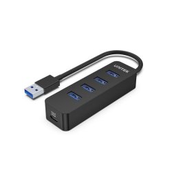 Hub Unitek 5 puertos modelo uHUB Q4 Negro USB 3.2 Gen 1 5000 Mbit/s ABS compacto