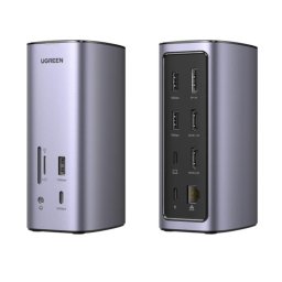 Base para portátiles Ugreen USB-C 12-en-1 Plata