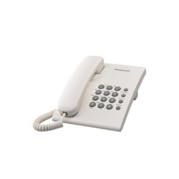 Teléfono analógico Panasonic KX-TS500PDW Blanco con 100 entradas