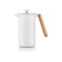 Cafetera Francesa Bodum Douro 1 L Porcelana Blanca Asa Madera Clara