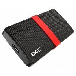 Disco Duro Emtec X200 256GB SSD USB Tipo C 450MB/s Negro Rojo