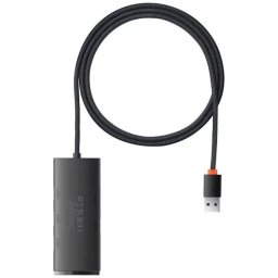 Hub Baseus 4 puertos USB 3.2 Gen 1 5000 Mbit/s modelo WKQX030101 LED Negro