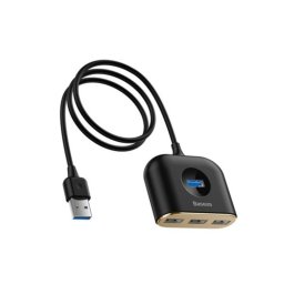 Hub Baseus 4 puertos 480 Mbps Square round USB 3.2 Gen 1 Negro 1 m