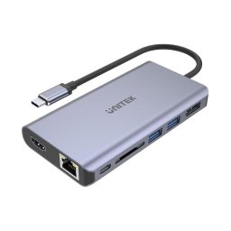 Base para portátiles Unitek uHUB S7 USB-C 100W HDMI DisplayPort Ethernet