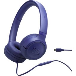 Auriculares JBL Tune 530C con cable USB-C, sonido Pure Bass, plegables y micrófono, azul