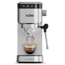 Cafetera Espresso Solac Inox 1L 20 Bares con espumador de leche y pantalla táctil