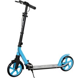 Homcom Patinete Plegable +14 Años Con Manillar Ajustable Azul Cielo Y Negro