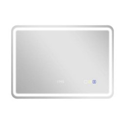 Homcom Espejo Baño Led 70x50 Cm Bluetooth Reloj Digital Antivaho