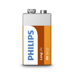 Pila Philips LongLife 9V Recargable Zinc-Carbono