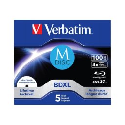 Disco Blu-ray BDXL Verbatim 100 GB Caja de Joyas 5 Unidades