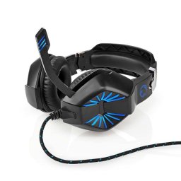 Auriculares Nedis GHST250BK con cable USB y jack 3,5 mm para gaming con LED negro