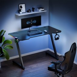 Kimex Escritorio Gaming Con Iluminación Rgb, Negro