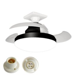 Ventilador de Techo con Luz Autrucker Retráctil 38cm 3 Velocidades Mando Temporizador Silencioso