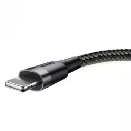 Cable USB A a Lightning Baseus Cafule 0,5 m 2,4 A Gris Negro